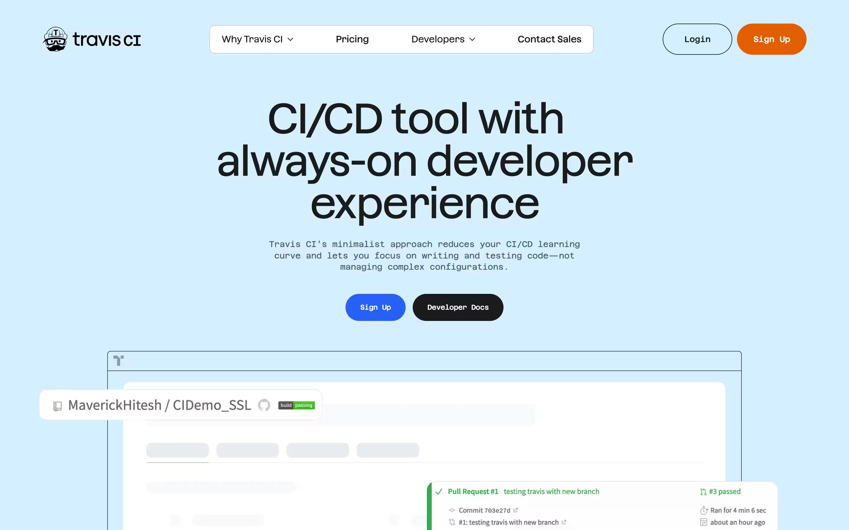 Travis CI, screen 2