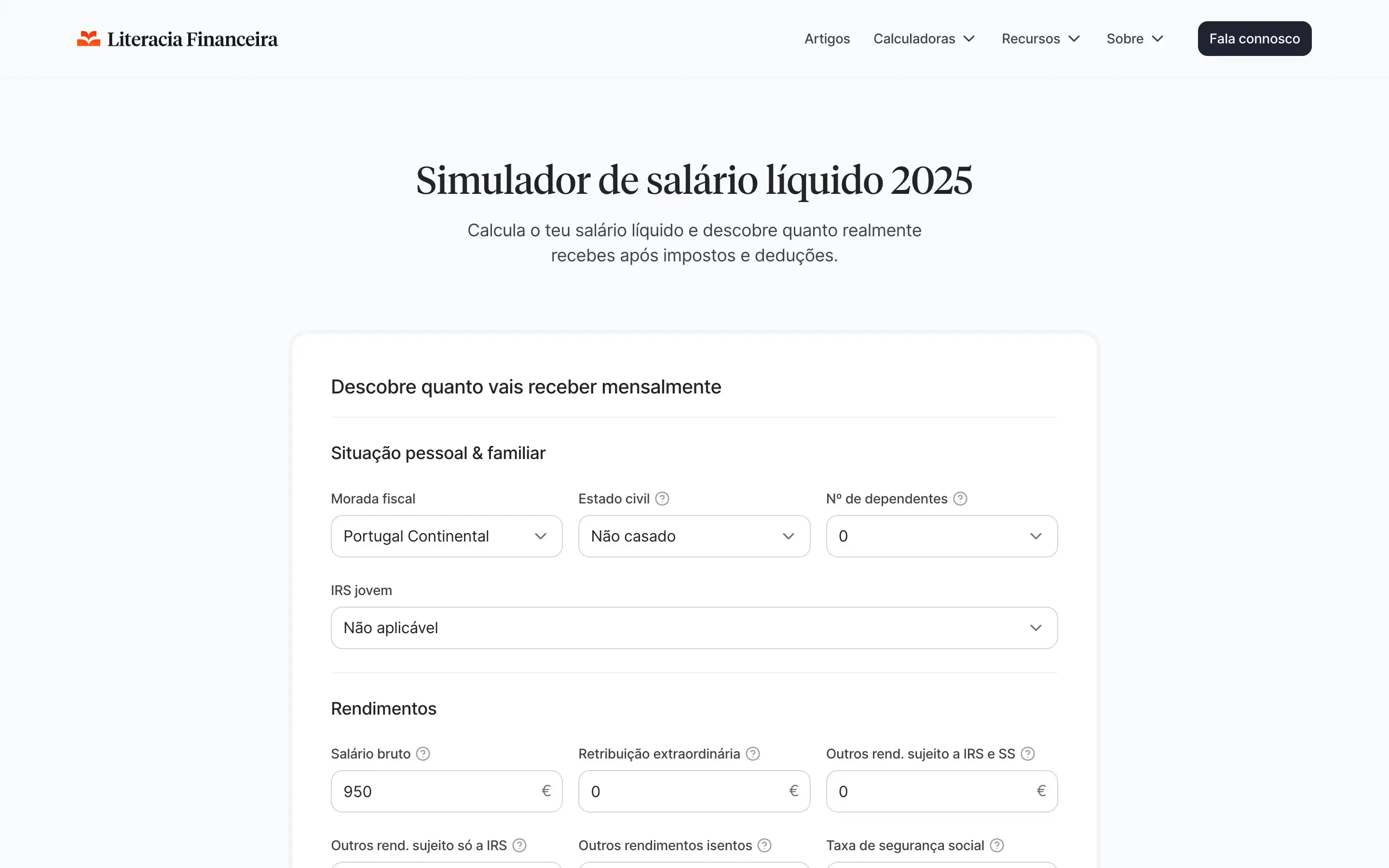Literacia Financeira, screen 2