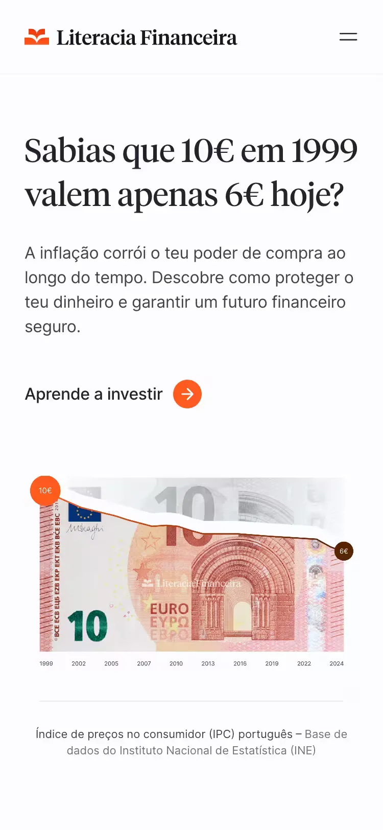 Literacia Financeira, screen 1