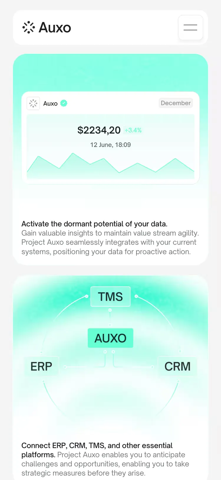 Project Auxo, mobile screen 2