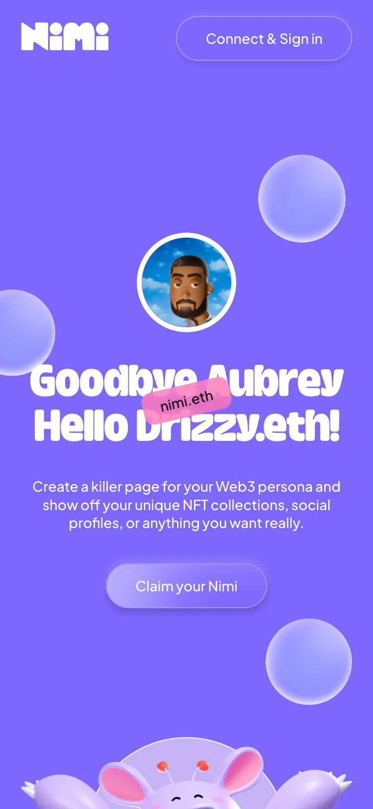 Nimi, mobile screen 2