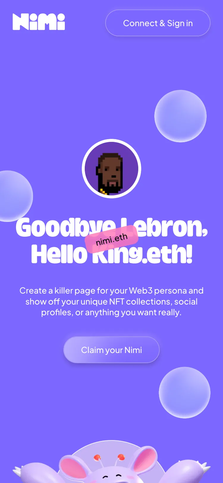 Nimi, mobile screen 3