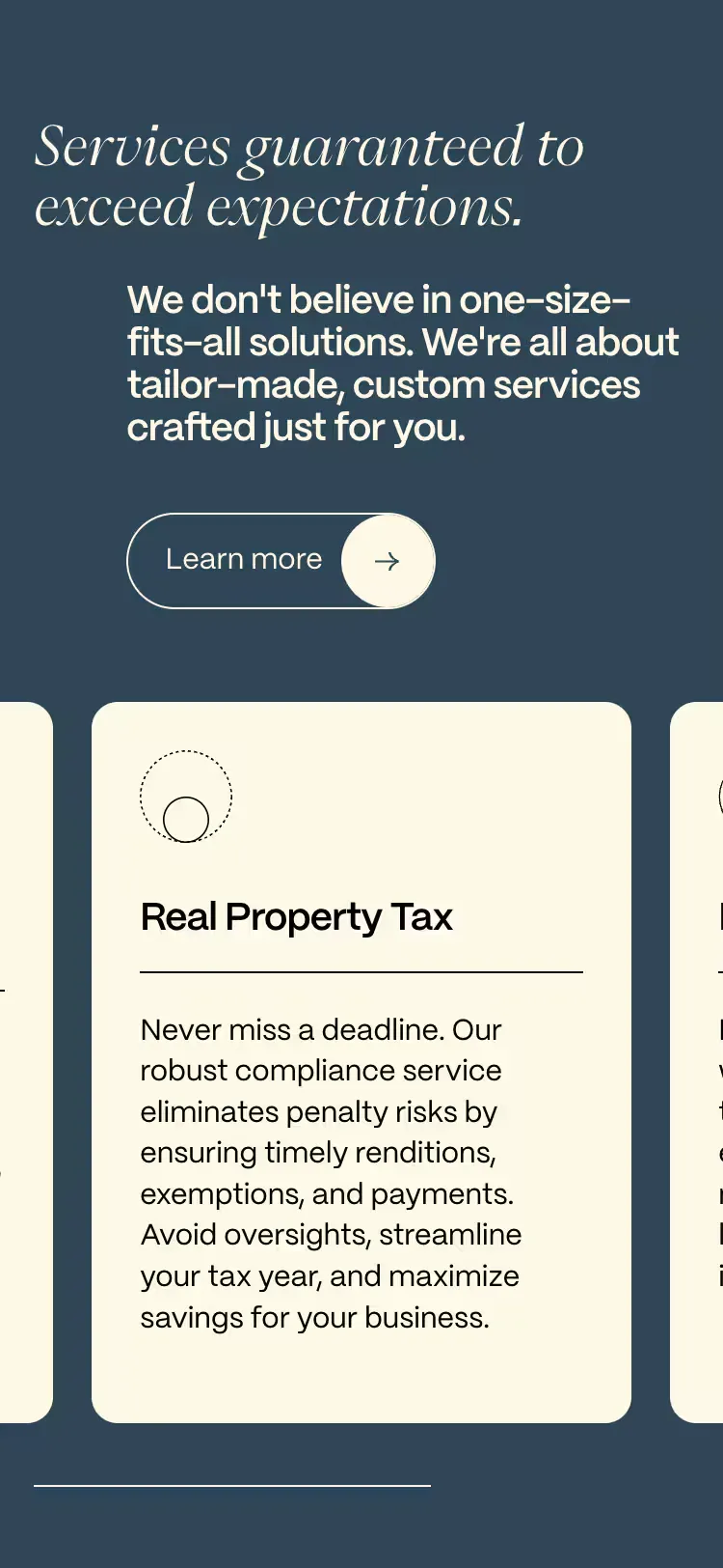 Modern Tax, mobile screen 2