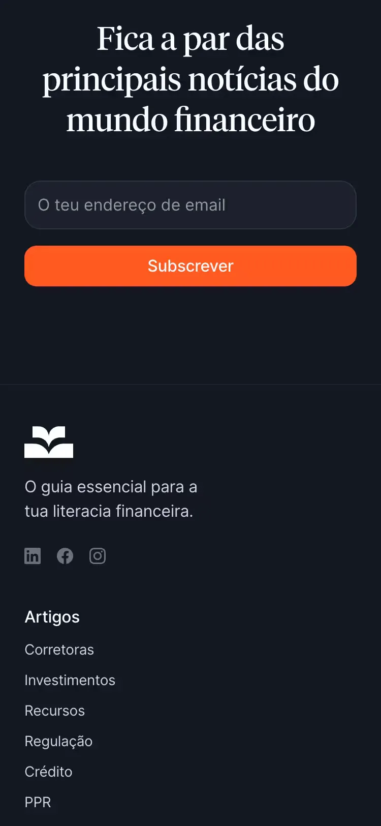 Literacia Financeira, mobile screen 5