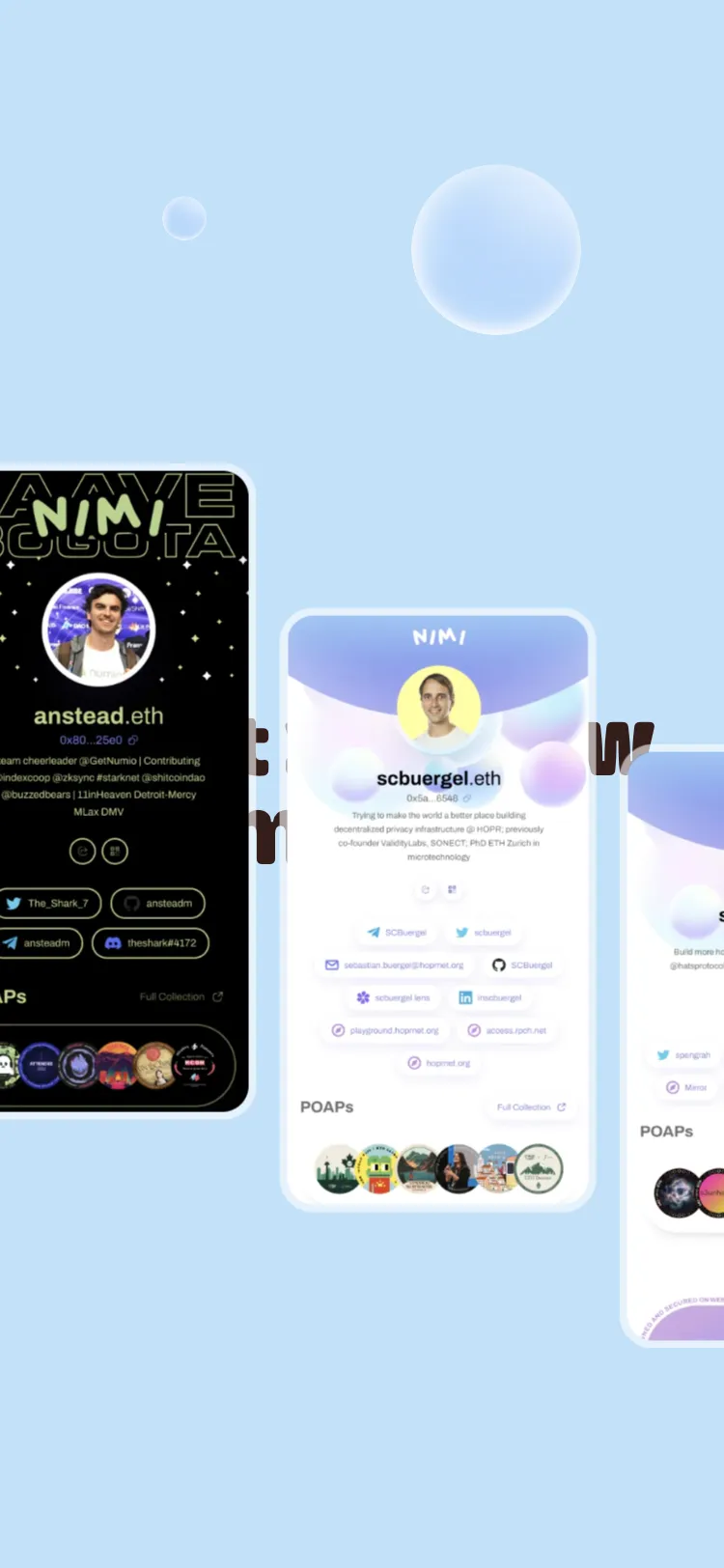Nimi, mobile screen 10