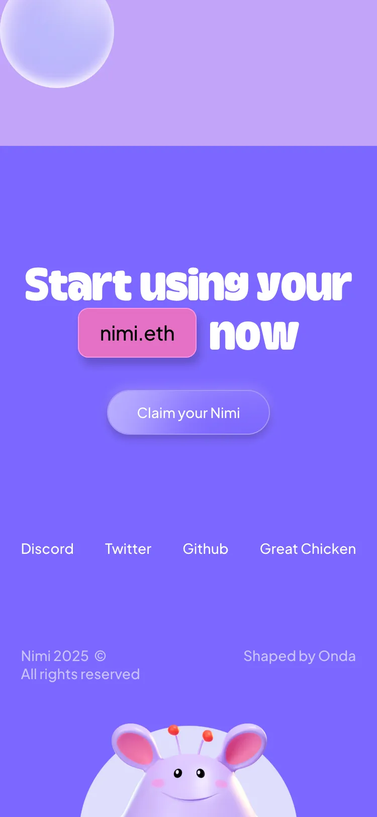 Nimi, mobile screen 14